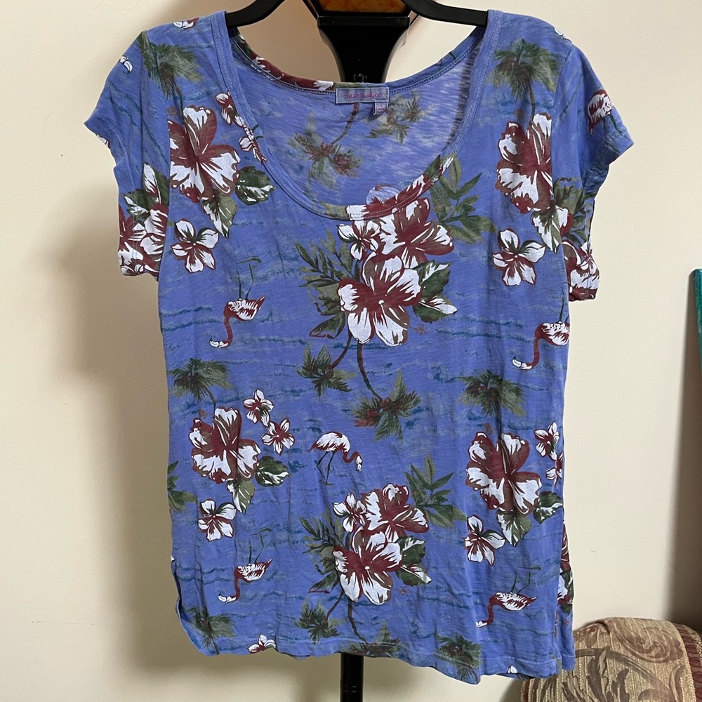 Fresh Produce Floral Flamingo Tee Large